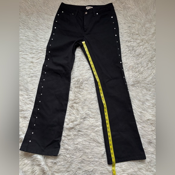 Michael Michael Kors Black Women’s Flare Stud Side Button pants Jeans Size 6 - Picture 16 of 16